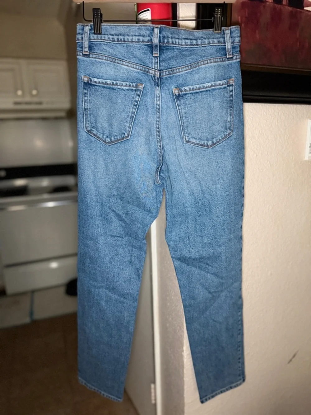 Fashion Nova Light Blue Distressed Straight-Leg Jeans - Picture 3 of 5